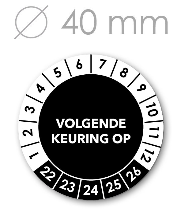 Volgende Keuring WIT 40 mm.